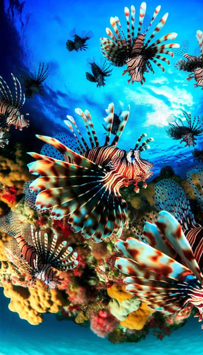 Lion fish has a exotic species invasion in the ocean